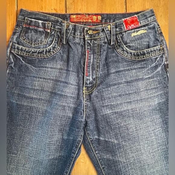 Vintage Men’s Stash House Straight Leg Embellished Blue Jeans size 34 - Picture 4 of 12